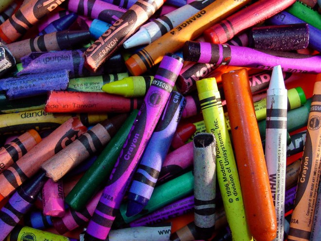 Closeup of crayons